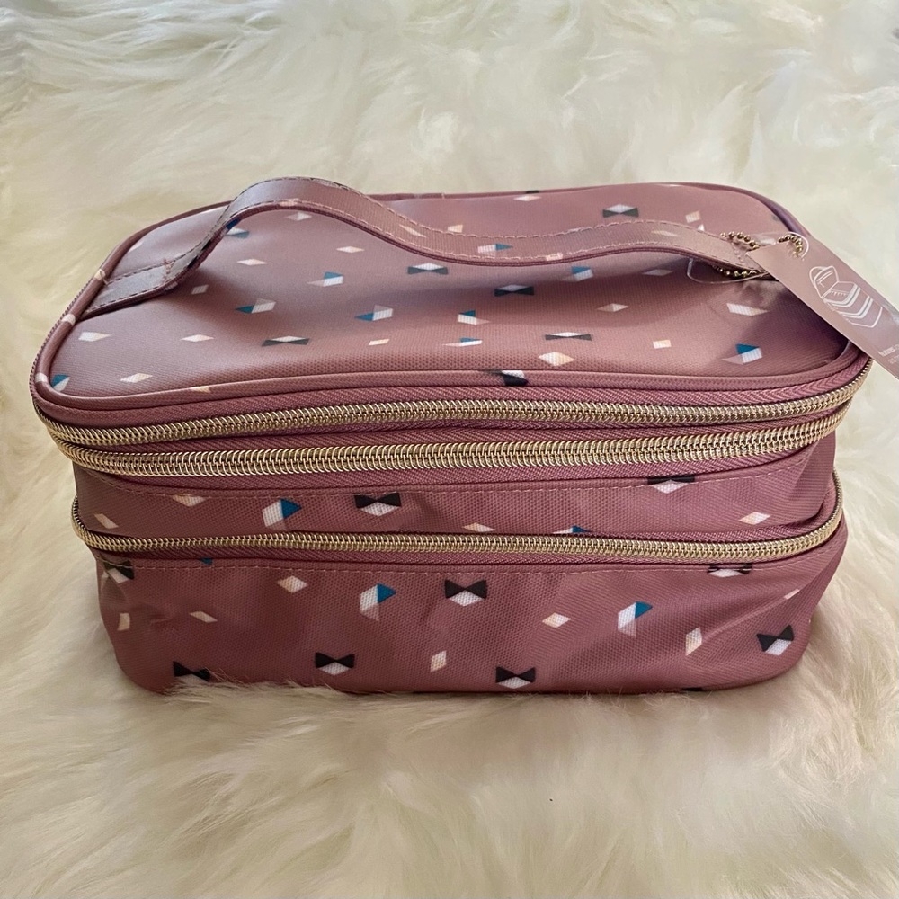 NWT New Sonia Kashuk Train Case Cosmetics/Toiletry Travel Bag